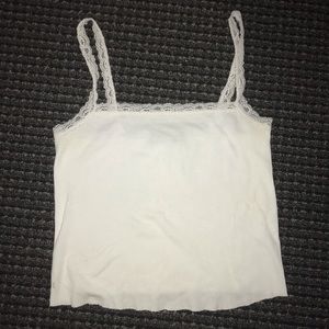 brandy melville white lace tank top